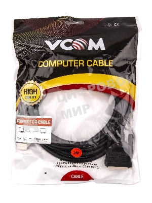 Кабель HDMI AM/DVI(24+1)M, 3 м, CU, 1080P@60Hz, 2F, VCOM CG484GD-3M