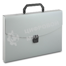 Папка-портфель Бюрократ -BPP01GREY 1 отделение, A4, пластик, 0.7мм, серый