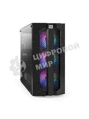Компьютерный корпус Miditower ExeGate EVO-9205 (ATX, без БП, с окном, 1*USB+1*USB 3.0, аудио, 3 вент. 12см с RGb подсветкой)