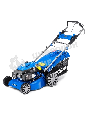 Бензиновая газонокосилка Hyundai L 4610SE самоходная, электрозапуск, двигатель Hyundai ICV145,4-х такт, 3.5 л.с./145 см3, Ширина среза 45,7 см, Высота среза 25-75 мм, 35 кг
