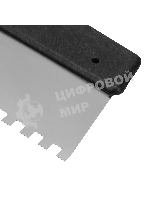 Шпатель Сибртех из нержавеющей стали,300 мм,зуб 8x8 мм,пластмассовая рукоятка