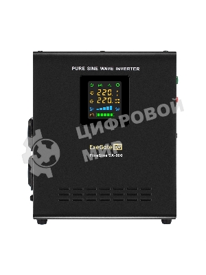 Комплект Источник бесперебойного питания EX295996RUS + батарея 26Aч EX285663RUS 1шт (инвертор, синус, для котла, настенный) ExeGate FineSine SX-800.LCD.AVR.2SH <800VA/500W, чистая синусоида, цветной LCD-дисплей, AVR, 2*Schuko, линейно-интерактивный, крепление настенное/универсальное, черный> + батарея ExeGate HRL 12-26 (12В, 26Ач) 1шт
