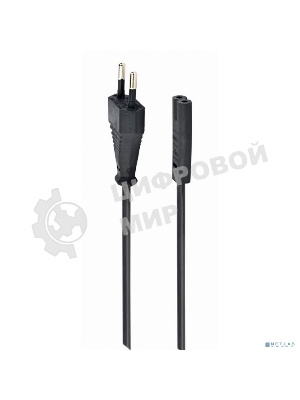Кабель питания Cablexpert для ноутбуков, аудио/видео техники 1,8м, VDE, 2-pin, черный, пакет