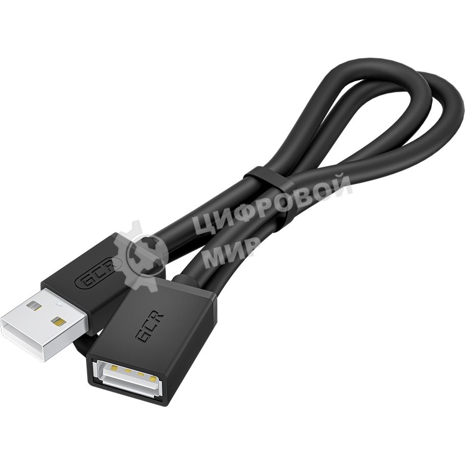 Удлинитель Greenconnect GCR-55069 1.0m USB 2.0 AM/AF, черный