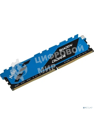 Оперативная память NETAC Shadow, DDR4, 16GB (1x16GB), 3200MHz, CL16, DIMM, с радиаторами, синий