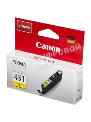 Картридж струйный CLI-451XLY (6475B001) для Canon PIXMA iP7240, MG5440, 6340, Желтый, 685стр.