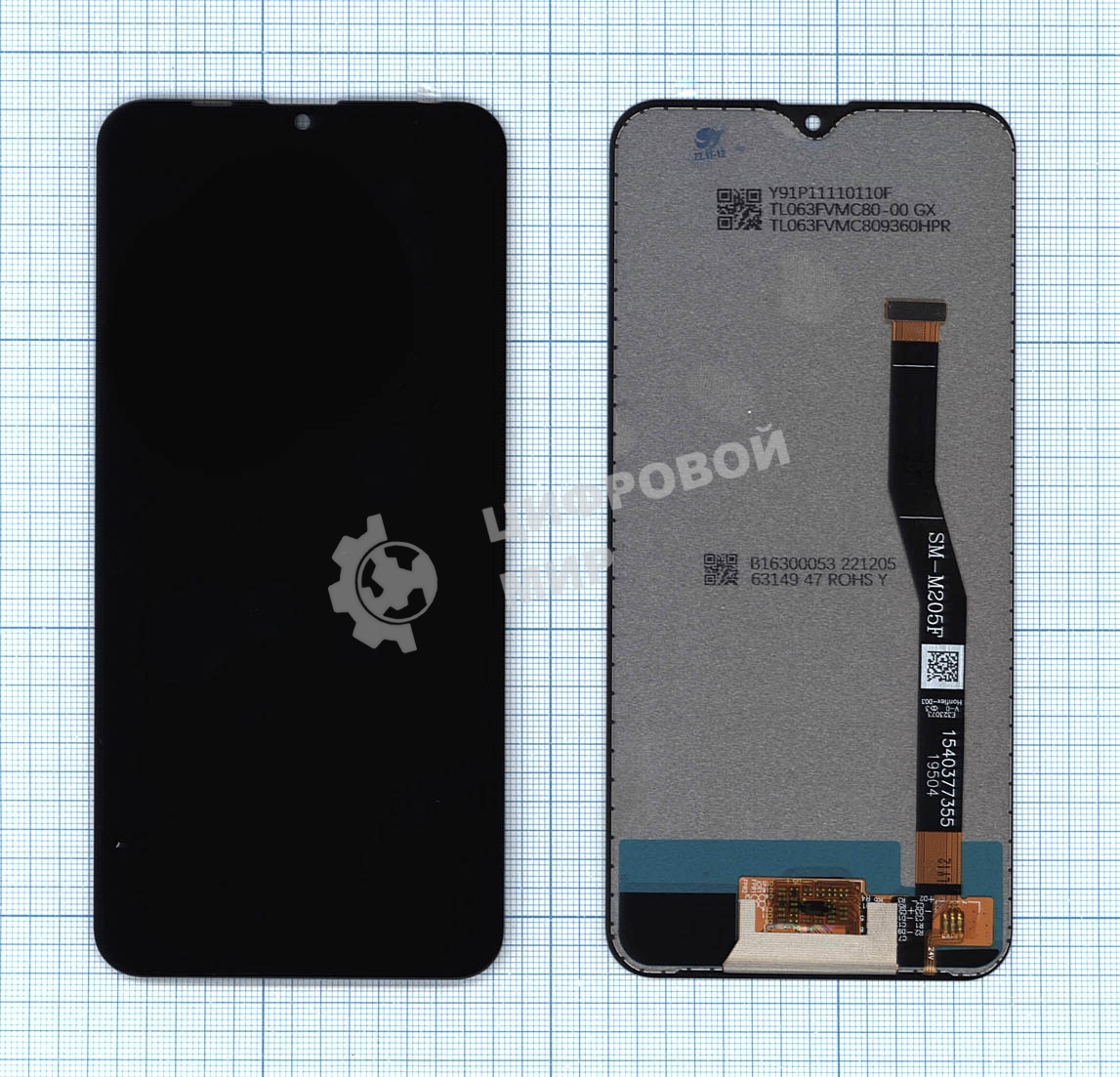 Дисплей для Samsung Galaxy M20 SM-M205 в сборе с тачскрином (TFT) черный