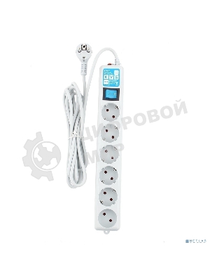 Фильтр-удлинитель PowerCube PRO (SPL(5+1)-16B-P-5М) 5.0 м, LC контур - подавление В/Ч помех, 16А/3,5 кВт