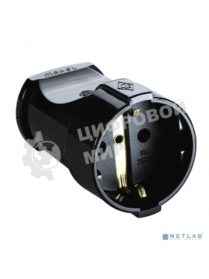 Розетка кабельная c заземлением Makel черная