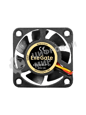 Вентилятор для корпуса ExeGate EX04010S3P-24 черный, 40 мм, 7500 об/мин, 37.5 дБ, 3 pin
