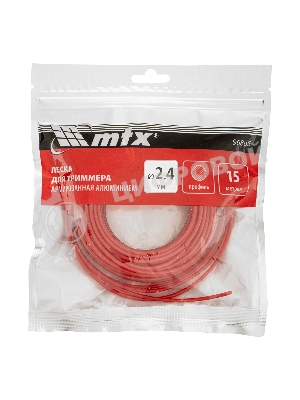 Леска для триммера MTX армированная алюминием круглая 2,4 мм х 15 м