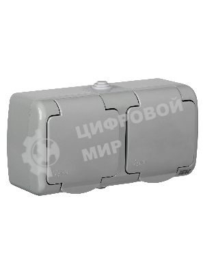 Розетка IEK ERA22-K03-16-54 РСш22-2-А Розетка 2-ая с з/к откр. уст. 16А IP54 AQUATIC