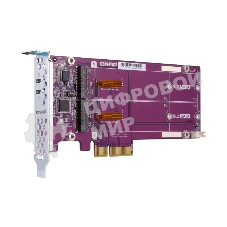 Плата расширения QNAP QM2-2S-220A Dual M.2 22110/2280 SATA SSD expansion card (PCIe Gen2 x2), Low-profile bracket pre-loaded, Low-profile flat and Full-height are bundled (shorter version to support TVS-x82/TS-x77 PCIe slot 2 & slot 3)