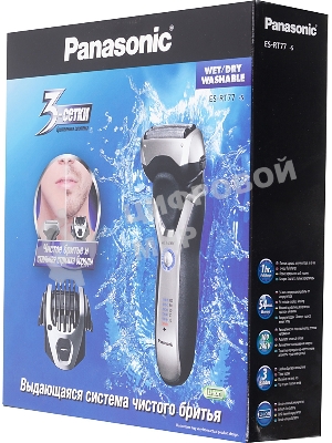 Электробритва сетчатая Panasonic ES-RT77-S520 реж.эл.:3 питан.:аккум. серебристый/черный