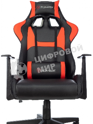 Кресло Zombie Game Penta черный/красный, экокожа, 120 кг, механизм качания