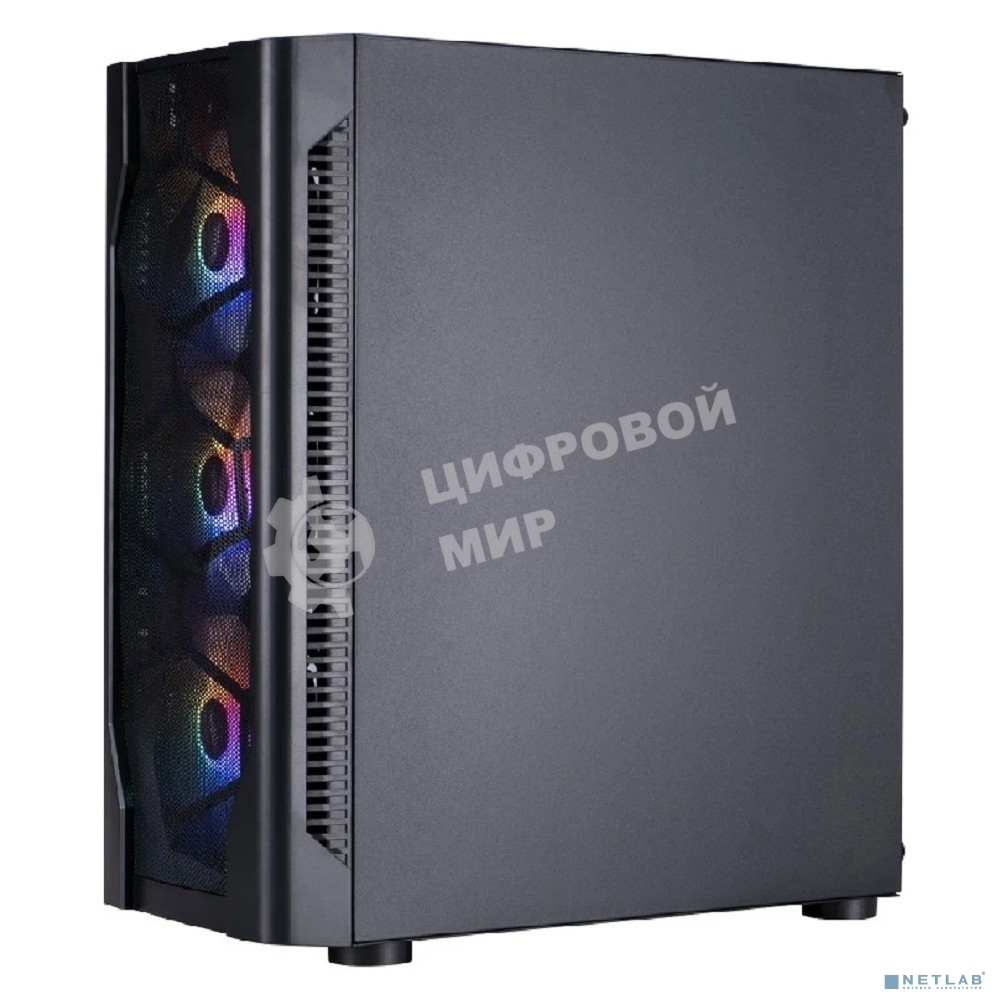 Компьютерный корпус 1STPLAYER DK D4 Black/ATX/4x120мм FRGB fans/D4-BK-4F1