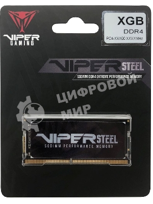 Оперативная память Patriot Steel Series, DDR4, 32GB (1x32 GB), 3200 MHz, CL22, радиатор, черный, SO-DIMM