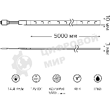 Лента светодиодная LED Gauss 5050 -SMD 14.4W 12V DC RGb IP66 (блистер 5м)