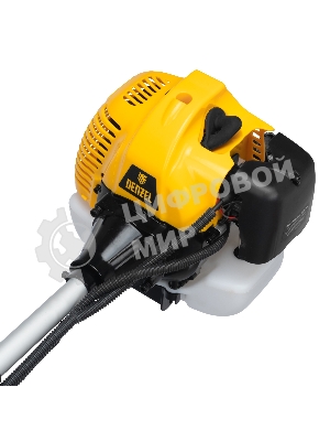 Триммер бензиновый Denzel DT-43E, 43 см3, неразъемная штанга, электростартер, состоит из 2 частей