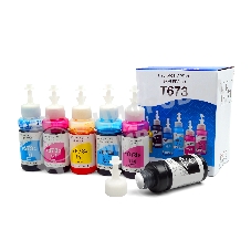 Чернила T673 для принтеров Epson L800, L805, L810, L8158, L850, L1800, комплект 6 цветов по 100 мл совместимые