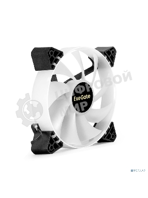 Вентилятор для корпуса ExeGate EX12025H3P4PYH-PWM.ARGb черный/белый, 120 мм, 1800 об/мин, 26 дБ, 4 pin