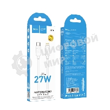 Кабель USB2.0 Hoco Type-C/Lightning, 2.4А, 27Вт, X115, 1м, белый, коробка