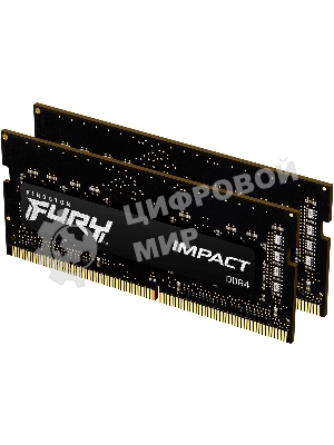 Оперативная память Kingston Fury Impact, DDR4, 16GB (2x8GB), 3200MHz, CL20, SO-DIMM