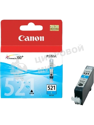 Картридж струйный CLI-521C (2934B004) голубой (535 стр.) для Canon Pixma iP3600, 4600, MP540,MP620, MP630, MP980