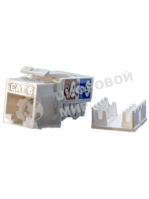 Вставка Keystone Jack Hyperline KJ9-8P8C-C6-90-WH RJ-45(8P8C), категория 6, белая