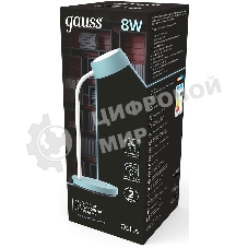 Светильник настольный Gauss Qplus модель GTL602 8W 600lm 4000K 170-265V бирюзовый диммируемый LED 1/8