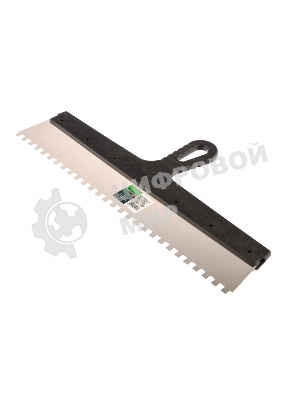 Шпатель Сибртех из нержавеющей стали,450 мм,зуб 8x8 мм,пластмассовая рукоятка