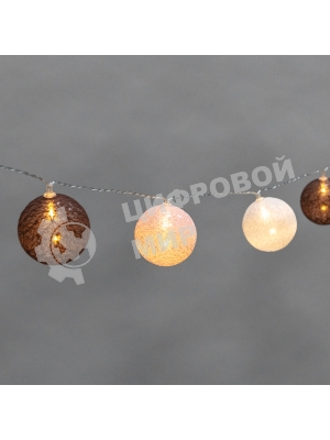 Тайские фонарики Neon-night Вельвет 3,5 м, 20 LED, прозрачный ПВХ, теплый белый, питание USB