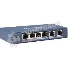 Коммутатор Hikvision DS-3E0106P-E/M 6x100Mb 4PoE+ 35W неуправляемый