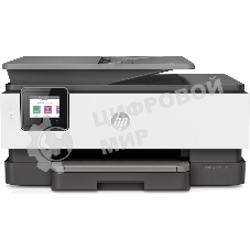МФУ струйное HP OfficeJet 8023 (1KR64B), A4, цвтной, печ. до 20 стр/мин. (ч/б), до 10 стр/мин. (цвет), скан. до 8 стр/мин. (ч/б) 3.5 стр/мин. (цвет), 1200 x 1200 dpi, USB, RJ-45, Wi-Fi, Air Print