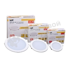 Светильник IEK LDVO0-1602-1-7-K02 ДВО 1602 белый круг LED 7Вт 4000К IP20 алюм. корпус, диам 120 мм