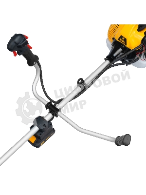 Триммер бензиновый Denzel DT-43E, 43 см3, неразъемная штанга, электростартер, состоит из 2 частей