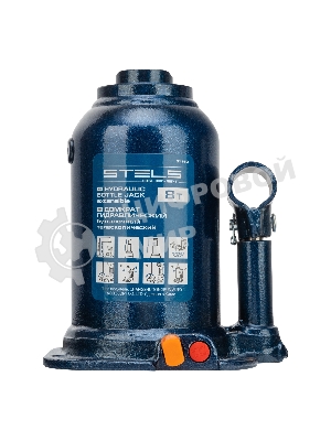 Домкрат гидравлический бутылочный телескопический Stels 8 т, подъем 180-410 мм
