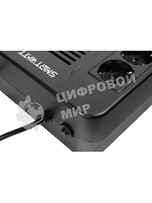 Источник бесперебойного питания SMARTWATT UPS SAFE PRO LCD 800 черный 800/480 ВА/Вт, напольный/настенный, линейно-интерактивный, LCD дисплей, Shuko CEE7/4 - 8 шт. (4 шт. с резервным питанием, 4 шт. - сетевой фильтр)
