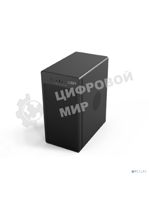 Компьютерный корпус CBR PCC-MATX-V285-WPSU черный mATX, Minitower V285, без БП, 1хUSB 3.0 Type-C, 1хUSB 3.0, 1хUSB 2.0, HD Audio+Mic, кабель питания 1.2м