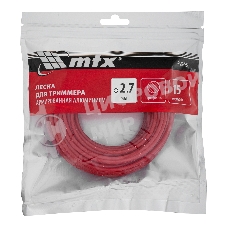 Леска для триммера MTX армированная алюминием круглая 2,7 мм х 15 м