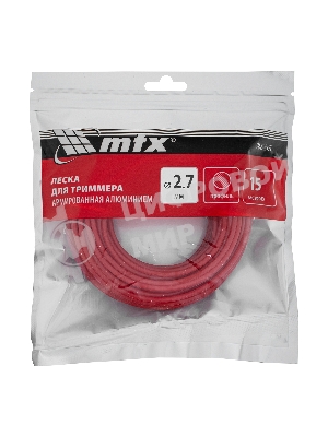 Леска для триммера MTX армированная алюминием круглая 2,7 мм х 15 м