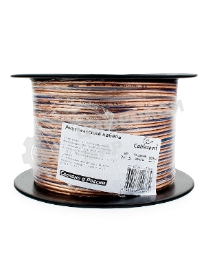 Акустический кабель Cablexpert CC-TC2x1,5-50M, прозрачный,  50 м, на катушке