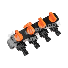 Разветвитель для шланга на 4 канала 1/2, 3/4 Четыре Сезона