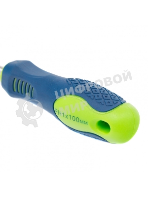 Отвертка Сибртех, PH1 х 100 мм, CrV, двухкомпонентная рукоятка