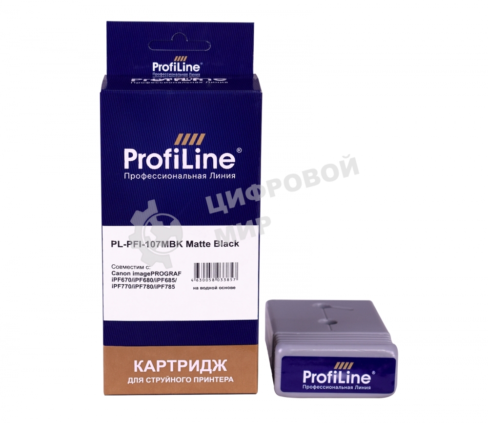 Картридж струйный ProfiLine PL-PFI-107MBK для принтеров Canon IPF670/IPF680/IPF685/IPF770/IPF780/IPF785 с чернилами Matte Black