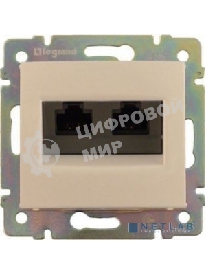 Розетка Valena розетка 2*RJ45 кат.5e, сл. кость