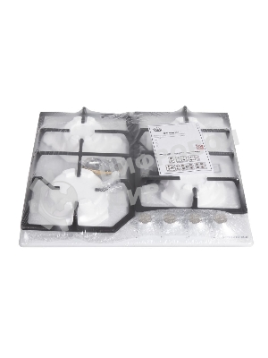 Газовая варочная панель Maunfeld EGHE.64.43CW/G, 4 конфорки, эмалированная сталь, белый