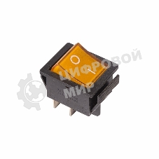 Выключатель клавишный Rexant 250V 16А (4с) ON-OFF желтый с подсветкой