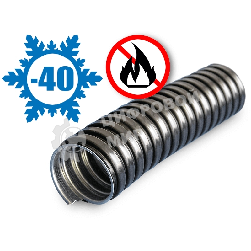 Металлорукав в ПВХ изоляции МРПИ НГ 32 d32мм без протяжки черный (уп.20м) ЗЭТА zeta42215