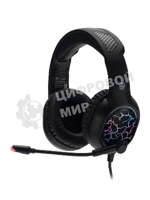 Гарнитура Oklick HS-L930G чёрный/синий, проводная, USB, подсветка